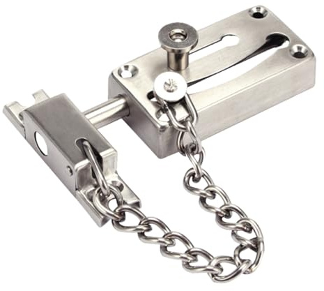 Zerodeko Cerradura de Pestillo Cadena Antirrobo para Puerta de Hotel y Hogar Pestillo de Hierro Resistente Seguridad para Puertas Interiores y Exteriores Segura