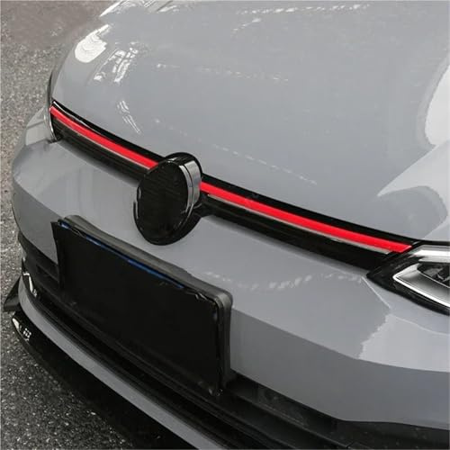 Griglia radiatore Per VW Per Golf 8 MK8 Per GTI Per Line Per GTE Per GTD 2020 2021 2022 Griglia Paraurti Anteriore Strisce Copertura Da Corsa Accessori Griglia Anteriore(Nero)