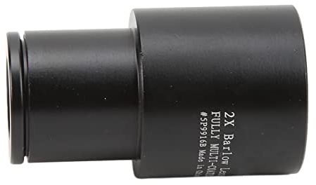 Sxhlseller Lente Barlow de Vidrio Recubierta Multicapa 2X para Ocular de Telescopio Astronómico, Imagen Clara, para Observaciones Lunares, Cuerpo de Aleación de Aluminio