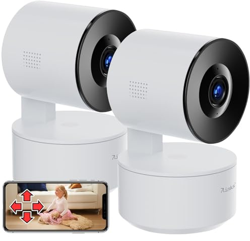 7links IP Cam: 2er-Set 2K-Pan-Tilt-Überwachungskameras mit WLAN, IR-Nachtsicht, App (Indoor Überwachungskameras, IR Nachtsicht Kamera, Micro)