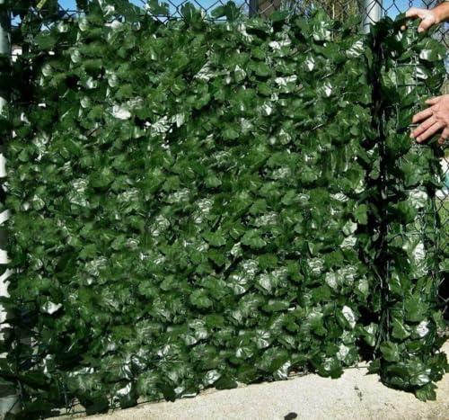 Valla decorativa de hiedra artificial, valla de jardín, rollo de setos de hojas artificiales, panel de pantalla de hiedra, valla de privacidad, enrejado de hojas para balcón, decoración de pared al