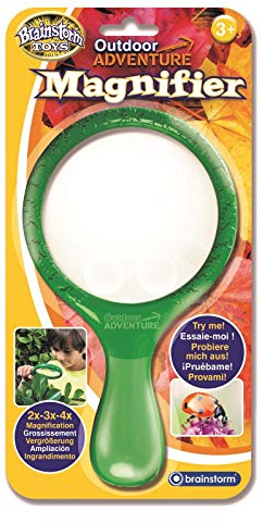 Brainstorm Toys Outdoor Adventure Magnifier – Magnifying Glass for Kids, Up To 4x Magnification, Perfect for Nature Exploration and Outdoor Discovery