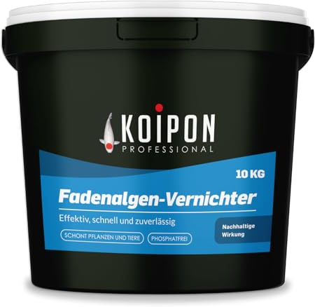 KOIPON Fadenalgen-Vernichter 10 kg, Phosphatfreie Algenbekämpfung, Fadenalgenvernichter gegen Algenwachstum und Fadenalgen im Gartenteich