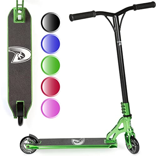 Land Surfer Stunt Scooter PRO X - Stunt Roller für Kinder ab 8 Jahren und Teenagers mit 360 Grad Deck, 100 mm High PU-Räder mit ABEC-9 Kugellager - Kinder Roller für fortgeschrittene Tricks - Grun
