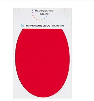 6 Patchs thermocollants pour genoux et coudes Rouge. Réparation et renforcement survêtements enfants 13,9 x 9,3 cm