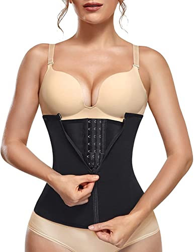 KUMAYES Korsett Damen Waist Trainer Cincher Korsage Taillenformer Bauchweggürtel Corsage Shapewear Damen bauchweg (Schwarz, 2XL)