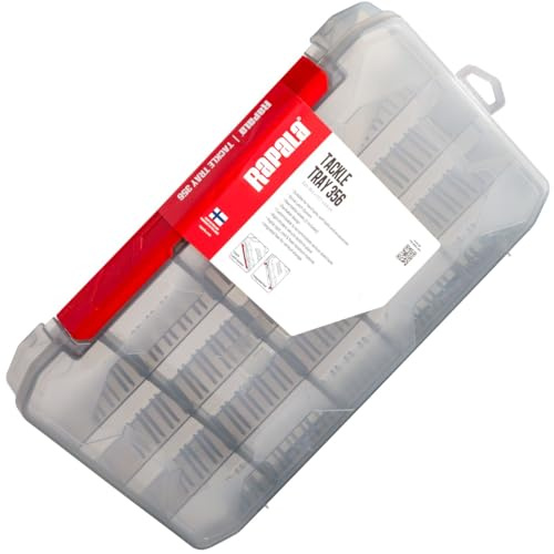 Rapala - Matériel de Pêche - Tackle Tray 356 - Boite de Pêche Robuste - Taille 35,6 x 22,7 x 4,8 cm - Fabriquée en Finlande, White Red