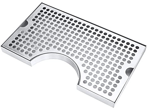 TMCRAFT Beer Drip Trays, Stainless Steel Kegerator Drip Tray with Non-Slip Rubber Pad, Highly Polished Surface Drip Tray for Restaurants, Kitchens, and Bars