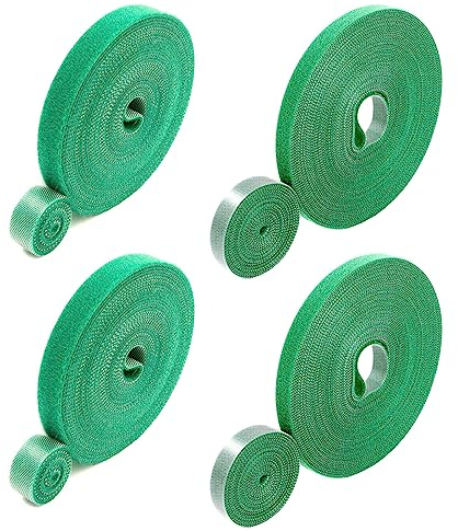 CRLLDPM 4 Volúmenes Brida para Plantas de Cinta, Cinta para amarrar Plantas,Cinta para Amarrar Plantas,Sujeción para Plantas Adhesivo, Cable Sujeta Plantas Bridas,para Cables para Viña