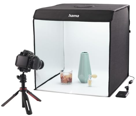 Hama Caja de Fotos, 50 x 50 cm (Estudio fotográfico, Mini Estudio fotográfico, Caja de luz, Caja de luz, Caja Ligera, Caja Blanca, Pantalla Verde, Tienda de luz, Cubo de Fotos, para fotografía de