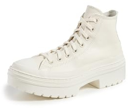 Converse kvinnors Chuck Taylor All Star klackad häl läder plattform sneaker, Egret, 41 EU