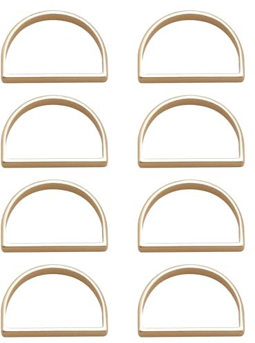 Rumyve 8Pcs Metal Napkin Rings Set,Gold Napkin Buckle Holder,Napkin Rings Holder Tableware Accessories for Wedding Banquet Anniversary Christmas Dinner Table Decoration