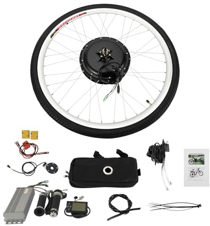 HOARLICN Hinterrad Elektro Fahrrad Motor Kit, Bike-Umrüstsatz Hinterrad-Elektrofahrrad-Kit 48V 1000W Bike Nabe Umbausatz LED Kit Elektro-Fahrrad-Motor-Umrüstsatz Geeignet für 28-Zoll-Fahrräder
