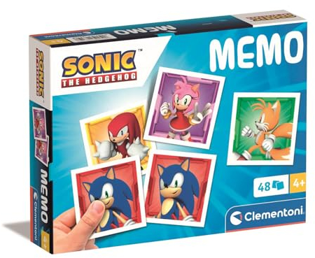 Clementoni Memory Pocket Sonic - Memoryspiel für Kinder ab 4 Jahren - Memo Spiel fürs Gedächtnis mit 48 Karten - Ideal als Reisespiel 18312