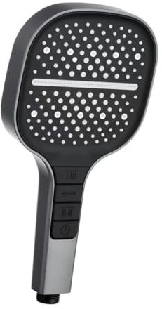 MILIWAN Soffione Doccia ad Alta Pressione Anticalcare Telefono Doccia Grande Larghezza 13cm Shower Head Risparmio Idrico Universale Soffione per Doccia 7 Tipi di Getto (Colore Grigio)