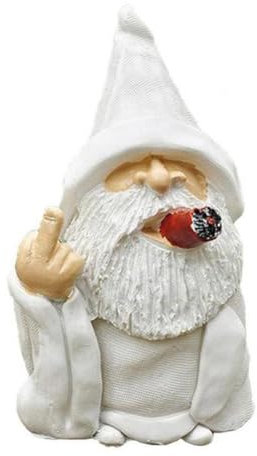 Figurine de doigt d'honneur - Nains de jardin amusants - 15 cm - Sculpture naine de Wizad - Décoration pour pelouse, terrasse, extérieur, cour, pendaison de crémaillère, cadeau de Pâques