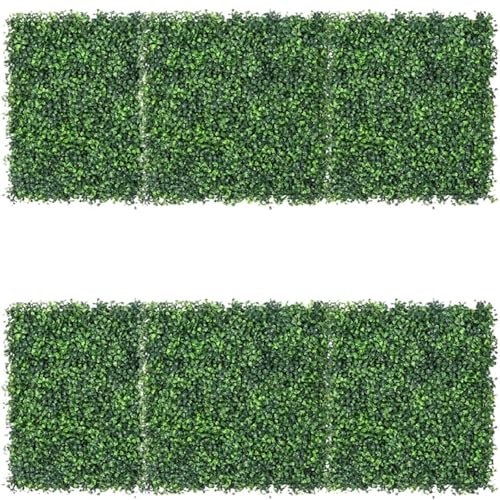 Siepe Finta Per Recinzione 6 pezzi 25*25 cm pareti di piante artificiali siepe di fogliame tappeto di erba pannelli di verde recinzione decorazione for la casa piante finte giardino prato simulato
