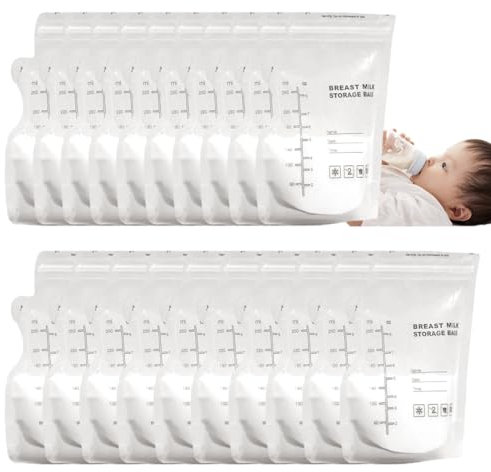 20 Beutel Muttermilchbeutel, BPA-freie Muttermilch-Aufbewahrungsbeutel zum Stillen, Muttermilch Aufbewahrung Bag für Muttermilch, 250 ML Muttermilch Aufbewahrung Bags
