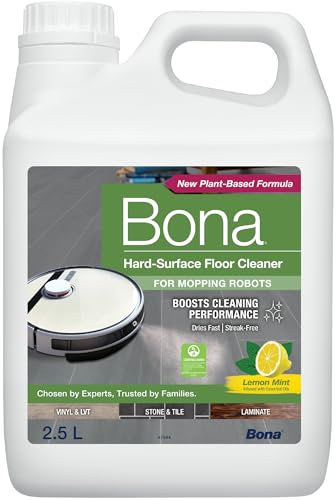 Bona - Nettoyant Sols Durs Bona pour Robots Laveurs 2,5L - Produit Robot Laveur Sols Durs - Detergent - Produit Robot Aspirateur Laveur