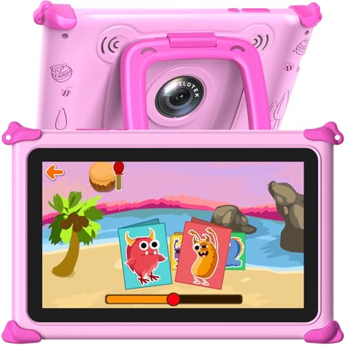 Kids Tablet 7IN Toddler Tablets for Kid, Android Children’s Tablet for Toddlers with Parental Control, Camera, Shockproof Case, Kids Education App Learning Tablets for Boys Girls Ages 3-7 Years