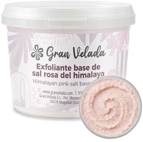 Gran Velada – Exfoliante Base de Sal Rosa del Himalaya 5000 cc | Fórmula Profesional | Base para Exfoliantes Corporales Spa, Manos y Pies