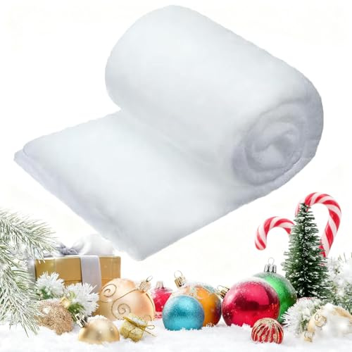 Deadly 80 X 240 cm Watte Weihnachtsdeko, Weihnachten Schneematte Deko, Watte Kunstschnee Deko Schnee, Dekoschnee, Schneedecke Schneeteppich Deko Für Weihnacht Winter Atmosphäre Haus Party Dekos