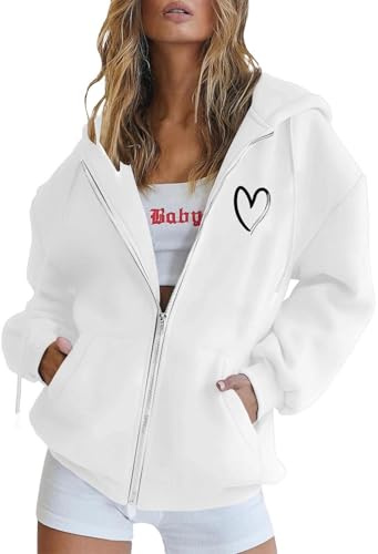 Sudadera con capucha para mujer, informal, con cremallera y bolsillos, forro polar de manga larga, para uso diario en la temporada de invierno