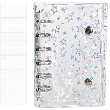 Lunaobrik Classeur De Cahier - Dossier Organisateur Avec Motif Étoile,Classeur Avec Feuilles Mobiles - Pour La Famille Les Étudiants Les Enseignants Le Déplacement L Extérieur L Intérieur Le Voyage La