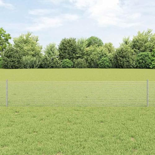 Recinzione a bastoncini, in argento, 0,4 x 50 m, in acciaio, per campeggio e stagno