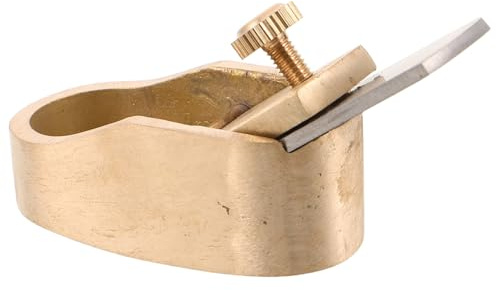 ORFOFE Mini Pialla Manuale in Ottone per Violino Utensile Compatto per Lavorazione Legno Liutaria Pialla a Mano Lama 18 MM per Finitura Superfici Strumenti Musicali