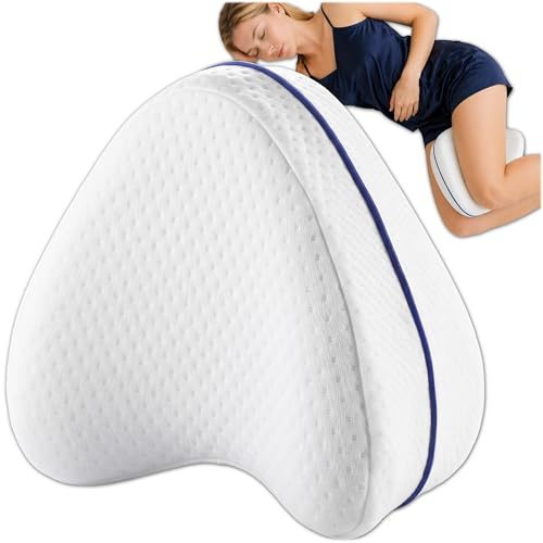 KRUMAD Almohada ortopédica para rodillas para dormir de lado, almohada de espuma viscoelástica para ciática, dolor de espalda y cadera, cojín de apoyo para las piernas, almohada cómoda para dormir