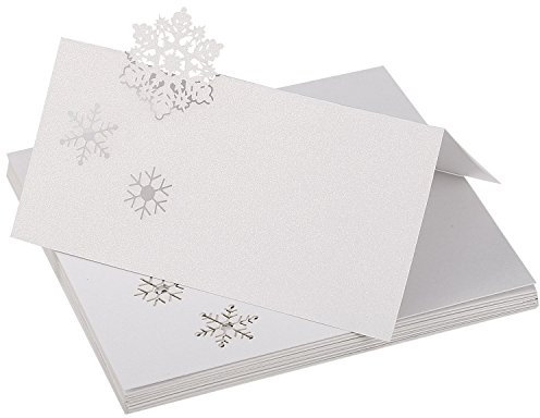 Snowflake Table Cards Name Place Cards for Christmas Wedding Winter Party Decoration (30)