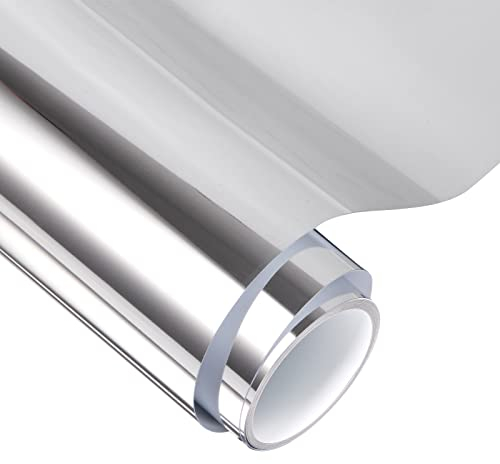 VINYL FROG Rotolo di vinile adesivo a specchio lucido argentato, 30,5 x 152,4 cm, vinile permanente, funziona con cammeo e altre taglierine