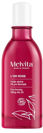 Melvita - Huile Sèche Lift Fermeté - L'Or Rose - Triple Action Raffermissante - Extraits de Poivre Noir et Baies Roses - Raffermit, Réduit l'Aspect de la Peau d’Orange - Origine Naturelle - 50 ml