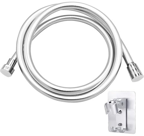 LONGHEXINA Shower Hose and Shower Head Holder Set, Universal Shower Hoses 2m(79) Brass Connections Flexible Anti-Twist, Wall Mount Shower Holder Bracket Angle Adjustable for Handheld Shower Head