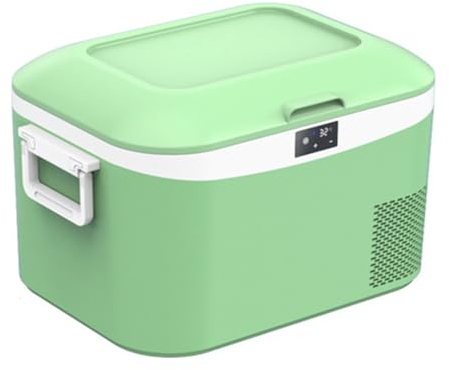 Refrigerador para Automóvil de 12L, Refrigeración por Compresor, Automóvil y Uso Doméstico, para Exteriores, Camión Grande, Automóvil Pequeño, Equipado con 12V/24V CC y 220V CA,12.8L-Green