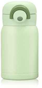 Boziee 350ML/200ML kleine Edelstahl-Thermosflasche Verschluss Lock Thermoskanne BPA-frei Isolierflasche Mini vakuum Wasserflaschen für Sport, Travel, Schule, Outdoor (Creme Grün, 200ML)