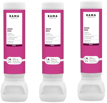 Spray désodorisant pour chaussures rose - Spray désodorisant pour chaussures neutralisant les odeurs pour une fraîcheur hygiénique 3x 100 ml - BAMA
