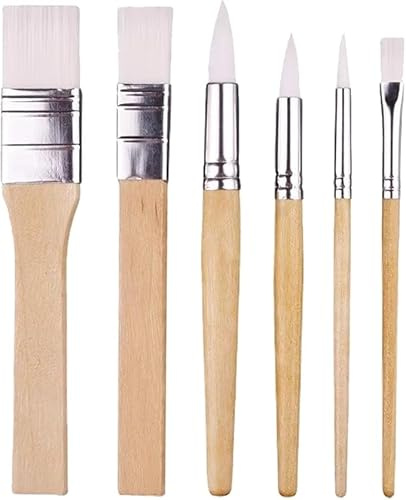 Premium Artist Paint Brush Set - 6 Wooden Brushes for Oil, Acrylic, and Watercolor Painting