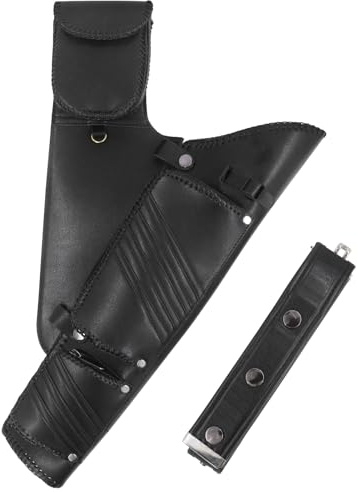 Archery Hip Quiver for Arrows Leather Arrow Holder with 3 Pockets and Adjustable Belt Arrow Quiver for Recurve Bow Hunting Shooting