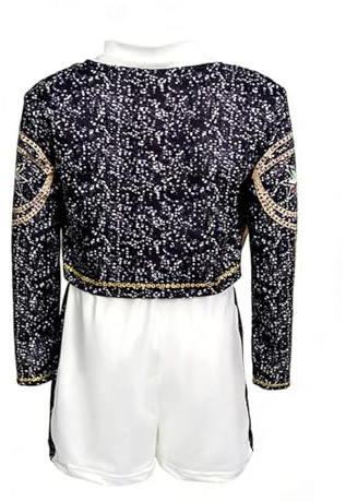 Yigoo Costume de démon coréen pour enfant, costume de cosplay chasseur, tenue pour fille, uniforme de scène chanteur pop idol pour carnaval, Halloween, fête - 160