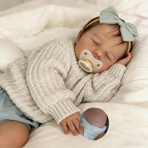 Anano 20 Inch Muñecas De Cuerpo Completo, Bebes Reborn Cuerpo Vinilo, Reborn Completo,Bebe Newborn De Realistas Niña con Accesorios