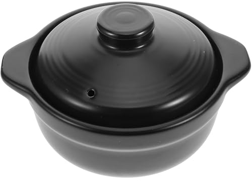 Artibetter Cazuela de Cerámica para Cocinar 1.26l Tapa Resistente al Calor, Olla para Estofado y Sopa Doméstica, Utensilios para Cocina Casera, Apta para Vitrocerámica, Uso en Hogar