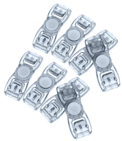 Zerodeko Lot de 8 Boucles en Plastique pour Lunettes de Natation, Clips de Fixation Universels pour Sangle, Accessoires de Réparation pour Lunettes, Pièces Détachées Noires, Compatibles
