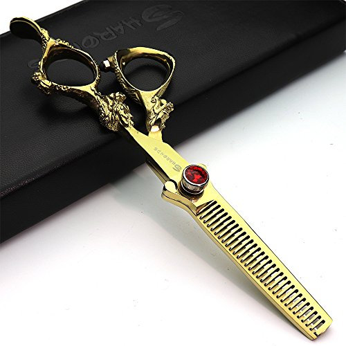 6'Coiffure modelage Studio Ciseaux Coiffeur professionnel Ciseaux de coiffure japonais personnalité Poignée Motif ciseaux outils Doré