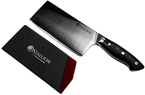 Stallion Professional Messer Chinesisches Kochmesser 17,5 cm - Klinge aus deutschem 1.4116 Messerstahl und Griff aus G10 GFK