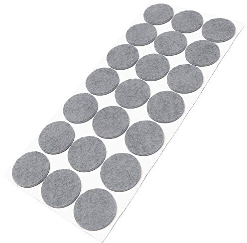 Adsamm® / 21 x deslizantes de Fieltro autoadhesivos/Gris/ø 30 mm/Redondo/Deslizantes de Fieltro para Muebles de 3,5 mm de Grosor/Deslizantes para Muebles y Suelos