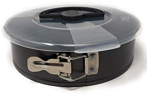 MGE - Backform mit Antihaftbeschichtung - Runde Kuchenform - Springform mit Transporthaube - Karbonstahl - Ø 24 cm - Schwarz