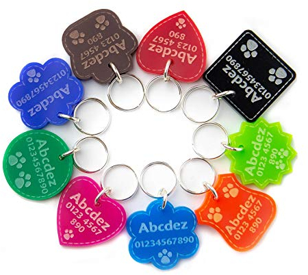 Personalisierte Gravierte Haustiermarken | Robuste Hundemarken & Katzenmarken, Plastisch, Acryl