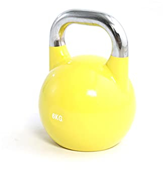 Kettlebell 6kg 10kg 14kg 18kg 20kg All-steel Home Fitness Equipment for Men and Women Weight Training Solid Cast Iron Dumbbells (Yellow, Green, Gray, Black, Orange) (Color : Yellow-6kg)